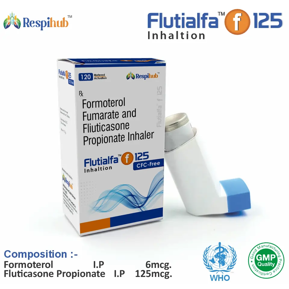 Formoterol 6mcg + Fluticasone Propionate 125mcg at the best price in PCD Pharma Franchise for asthma & COPD maintenance therapy.
